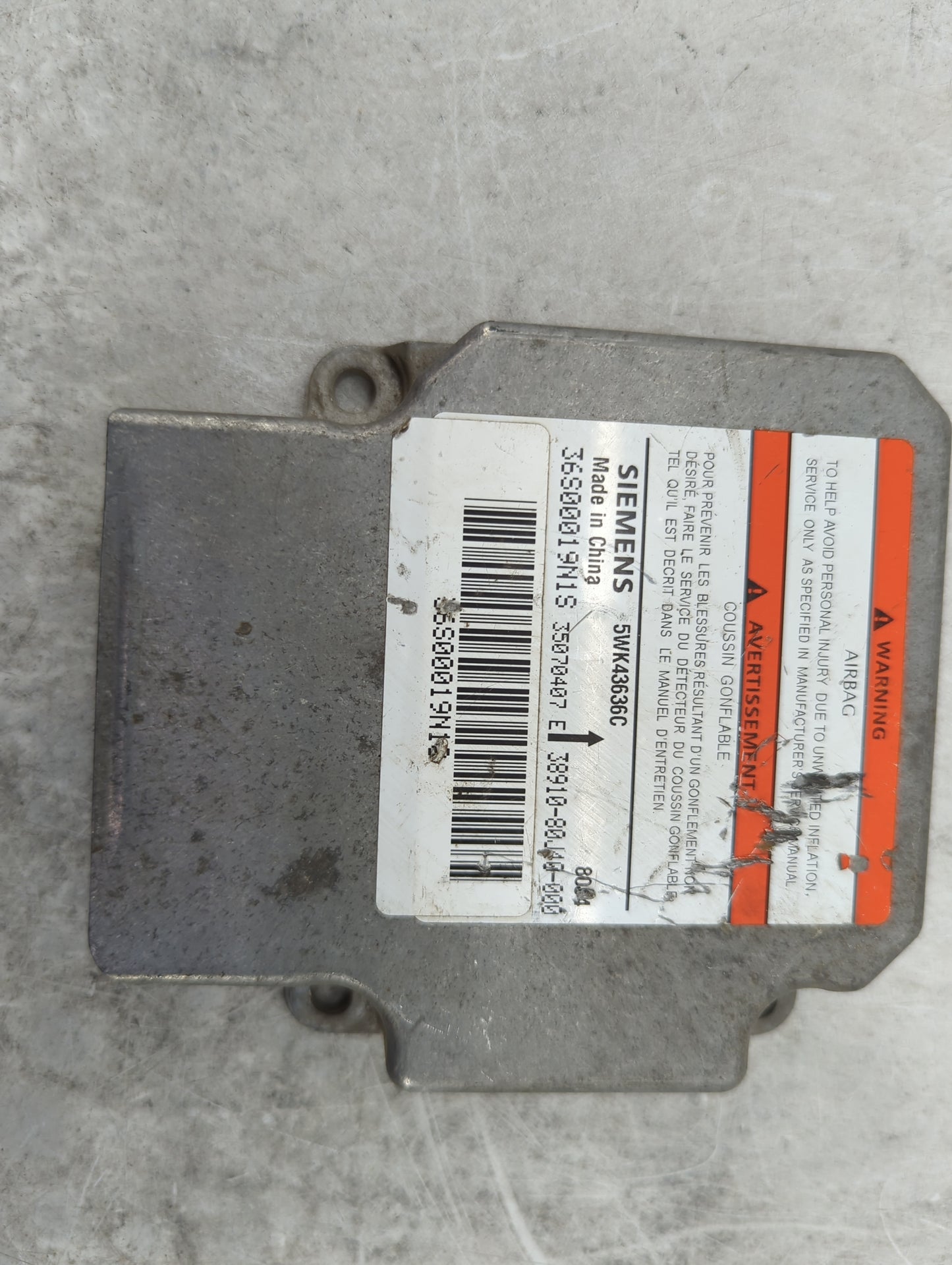 2008-2009 Suzuki Sx4 Safety Restraint Srs Airbag Control Module - Oemusedautoparts1.com