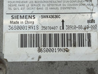 2008-2009 Suzuki Sx4 Safety Restraint Srs Airbag Control Module - Oemusedautoparts1.com