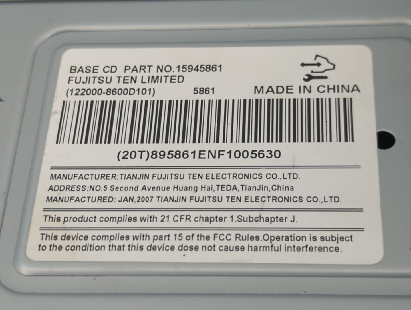 2008 Suzuki Vitara Radio AM FM Cd Player Receiver Replacement P/N:15945861 25920407 Fits Fits 2007 2009 OEM Used Auto Parts 