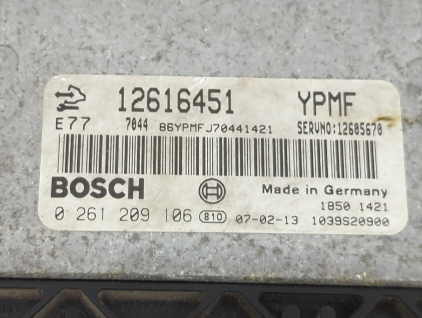 2008 Suzuki Vitara PCM Engine Control Computer ECU ECM PCU OEM P/N:12616451 Fits OEM Used Auto Parts - Oemusedautoparts1.com