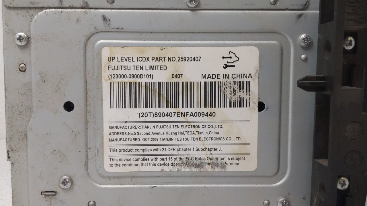 2007-2009 Suzuki Xl-7 Radio AM FM Cd Player Receiver Replacement P/N:25920407 Fits Fits 2007 2008 2009 OEM Used Auto Parts -