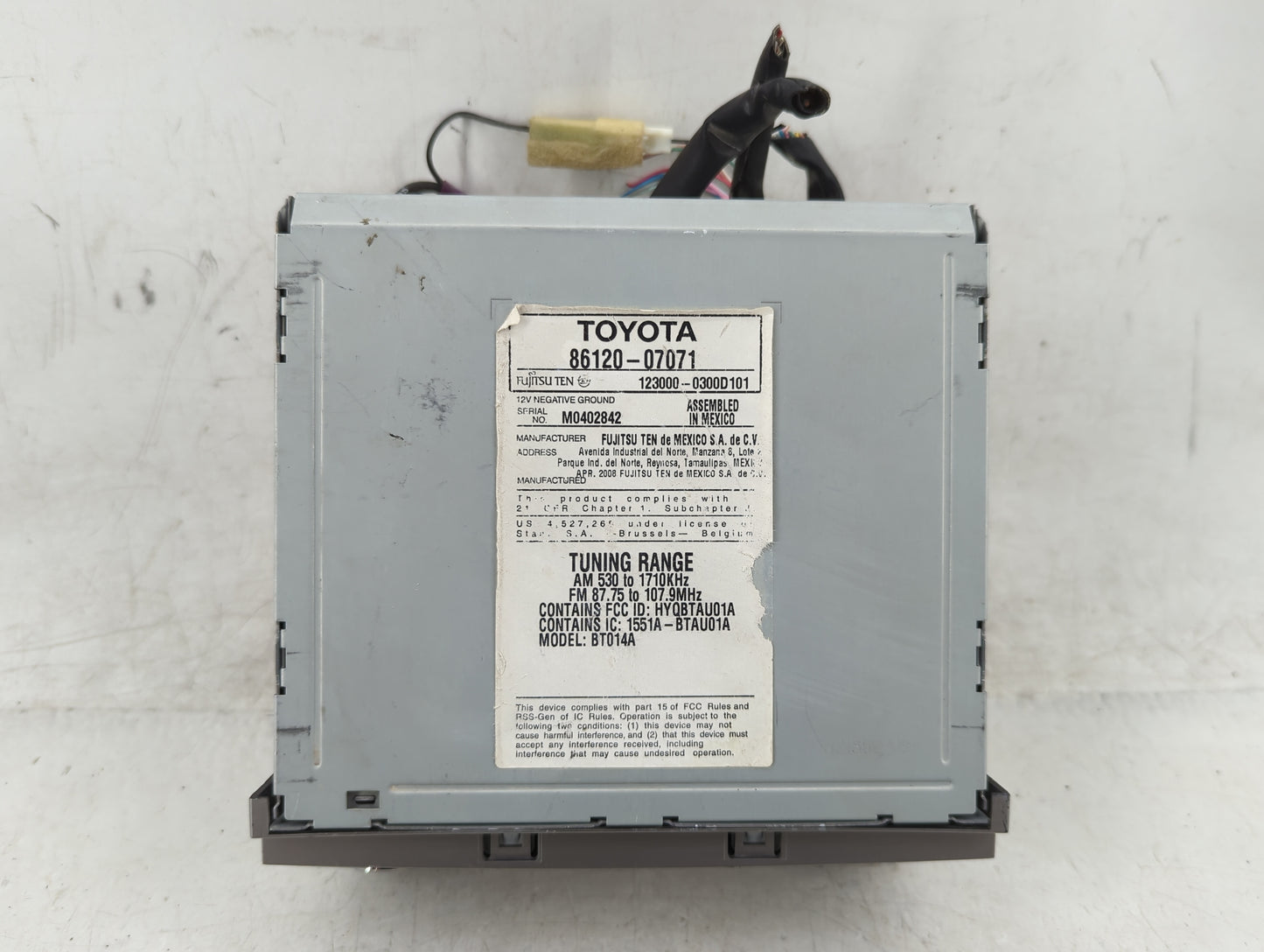 2008-2010 Toyota Avalon Radio AM FM Cd Player Receiver Replacement P/N:86120-07071 Fits Fits 2008 2009 2010 OEM Used Auto Pa