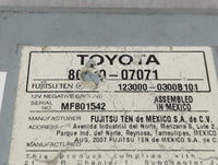 2008-2010 Toyota Avalon Radio AM FM Cd Player Receiver Replacement P/N:86120-07071 123000-0300B101 Fits Fits 2008 2009 2010 
