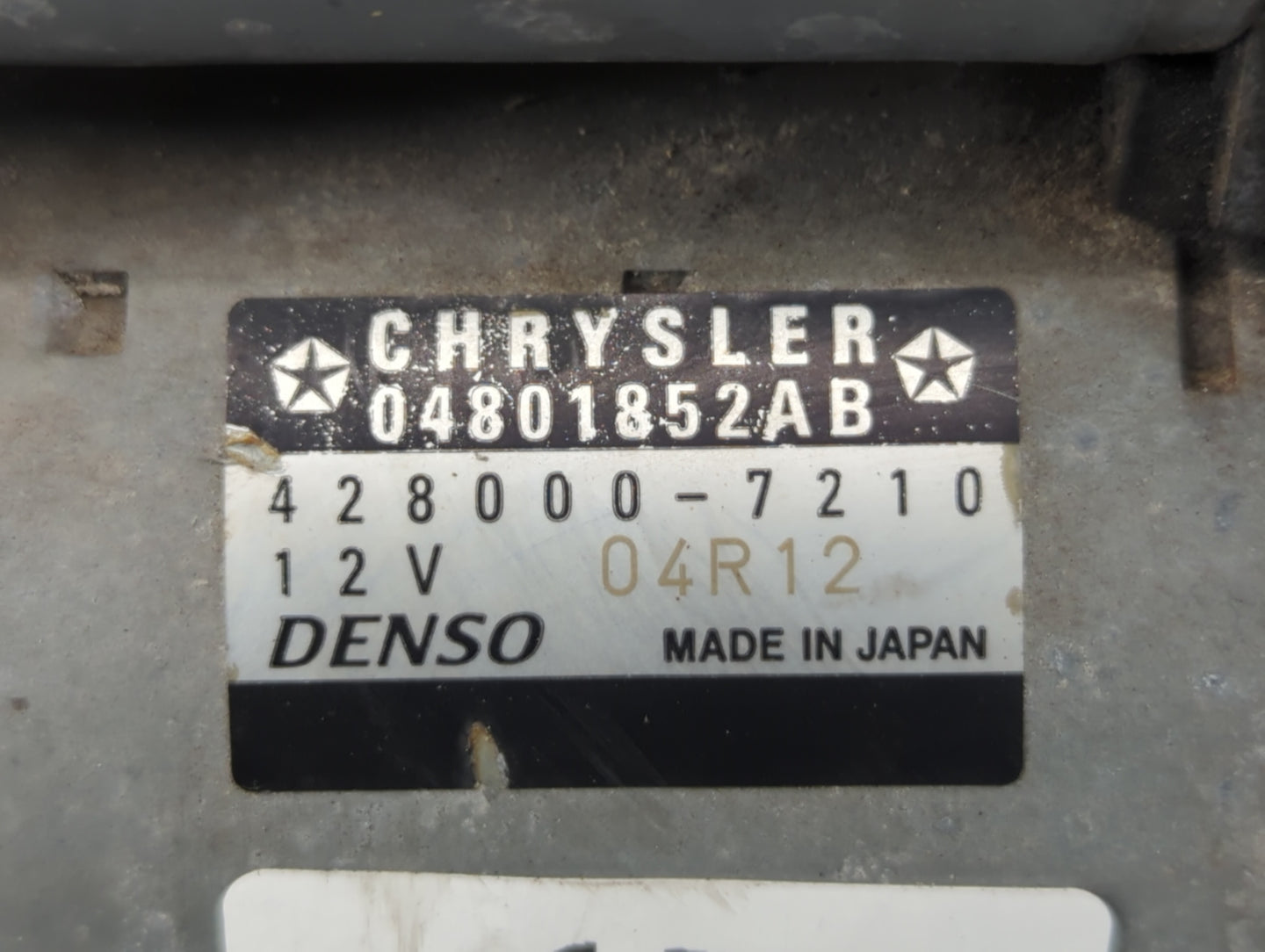 2005-2018 Toyota Avalon Car Starter Motor Solenoid OEM P/N:428000-7210 04801852AB Fits OEM Used Auto Parts - Oemusedautopart