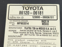 2007-2009 Toyota Camry Radio AM FM Cd Player Receiver Replacement P/N:86120-06181 Fits Fits 2007 2008 2009 OEM Used Auto Par
