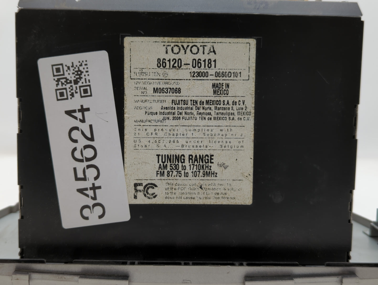 2007-2009 Toyota Camry Am Fm Cd Player Radio Receiver - Oemusedautoparts1.com