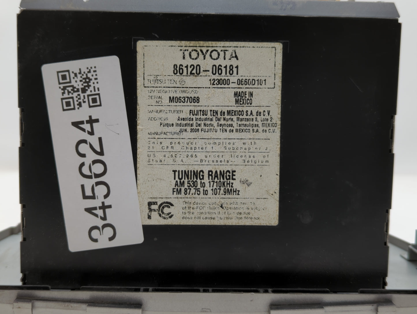 2007-2009 Toyota Camry Am Fm Cd Player Radio Receiver - Oemusedautoparts1.com