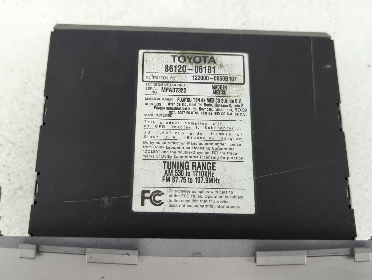 2007-2009 Toyota Camry Am Fm Cd Player Radio Receiver 426223 - Oemusedautoparts1.com