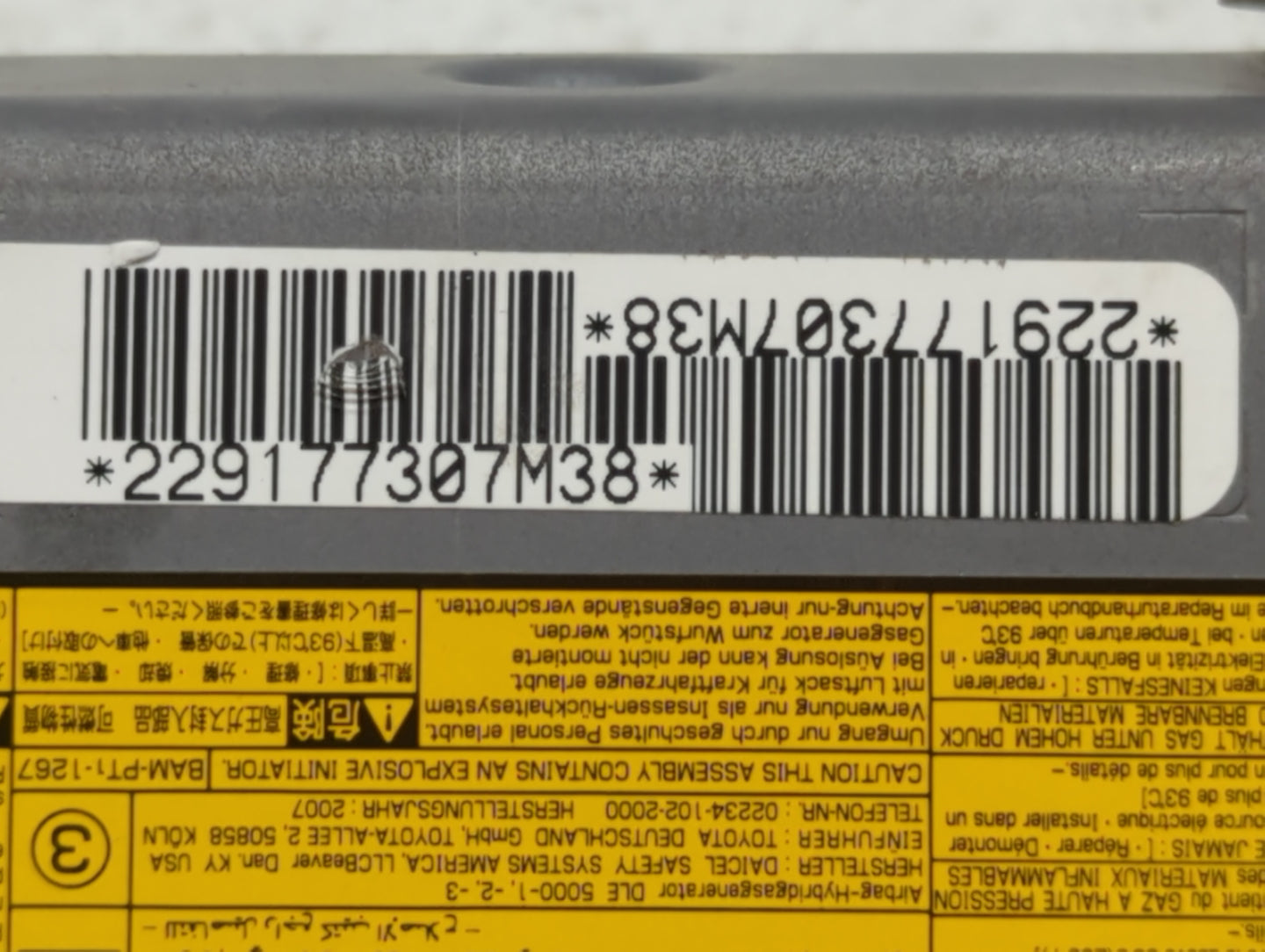 2007-2009 Toyota Camry Air Bag Passenger Right Dashboard Oem - Oemusedautoparts1.com
