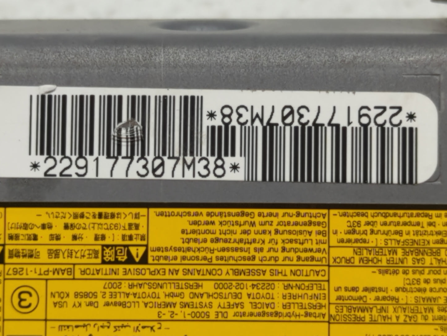 2007-2009 Toyota Camry Air Bag Passenger Right Dashboard Oem - Oemusedautoparts1.com