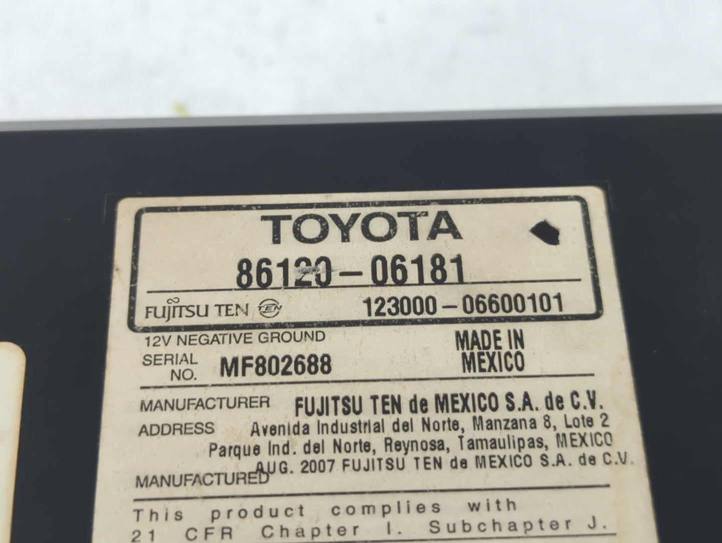 2007-2009 Toyota Camry Undefined - Oemusedautoparts1.com