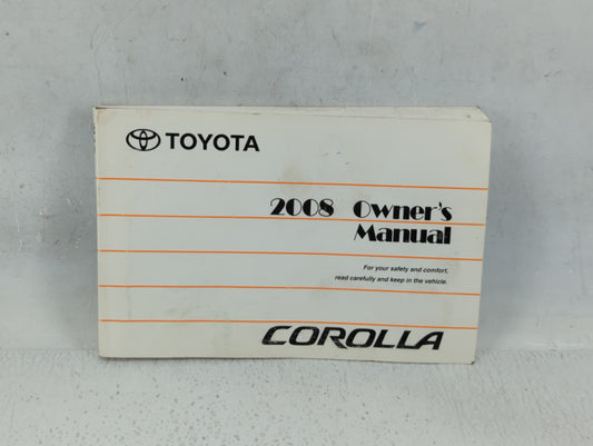 2008 Toyota Corolla Owners Manual Book Guide P/N:01999-12B28 OEM Used Auto Parts - Oemusedautoparts1.com