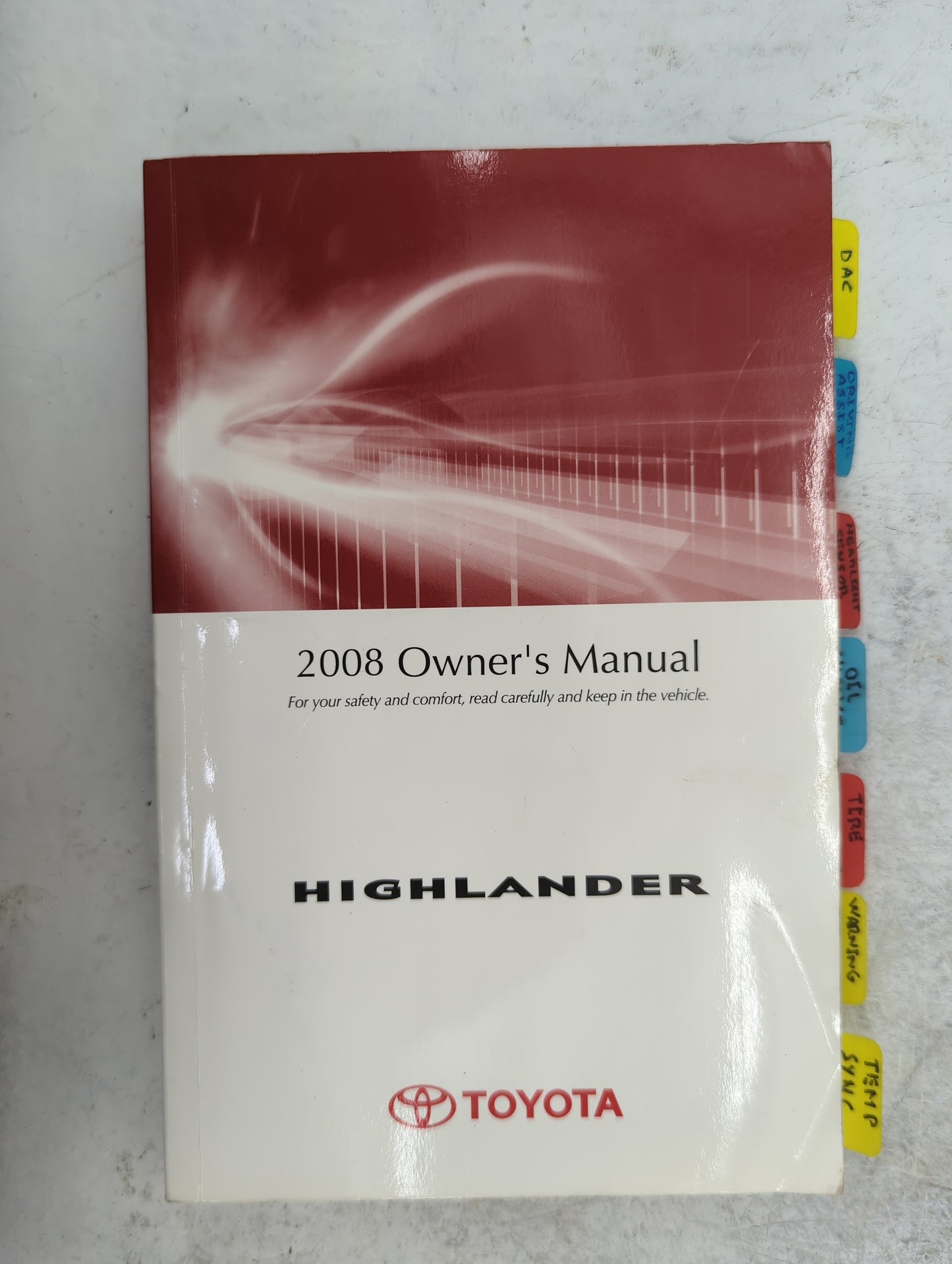 2008 Toyota Highlander Owners Manual Book Guide P/N:OM48690U 01999-48690 OEM Used Auto Parts - Oemusedautoparts1.com