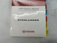 2008 Toyota Highlander Owners Manual Book Guide P/N:OM48690U 01999-48690 OEM Used Auto Parts - Oemusedautoparts1.com