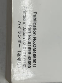 2008 Toyota Highlander Owners Manual Book Guide P/N:OM48690U 01999-48690 OEM Used Auto Parts - Oemusedautoparts1.com