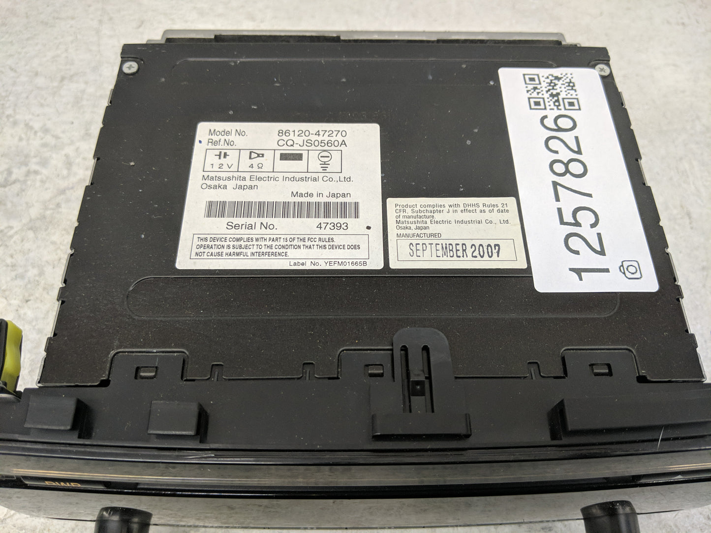 2006-2009 Toyota Prius Radio AM FM Cd Player Receiver Replacement P/N:86120-47270 Fits Fits 2006 2007 2008 2009 OEM Used Aut