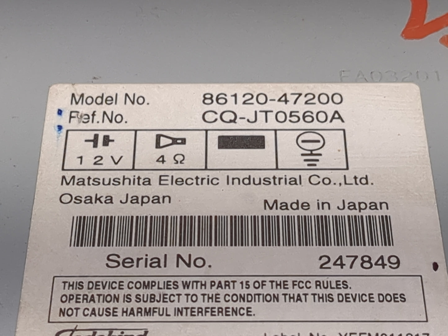 2006-2009 Toyota Prius Radio AM FM Cd Player Receiver Replacement P/N:86120-47200 CQ-JT0560A Fits Fits 2006 2007 2008 2009 O