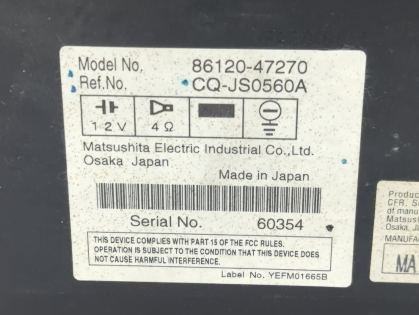 2006-2009 Toyota Prius Am Fm Cd Player Radio Receiver - Oemusedautoparts1.com
