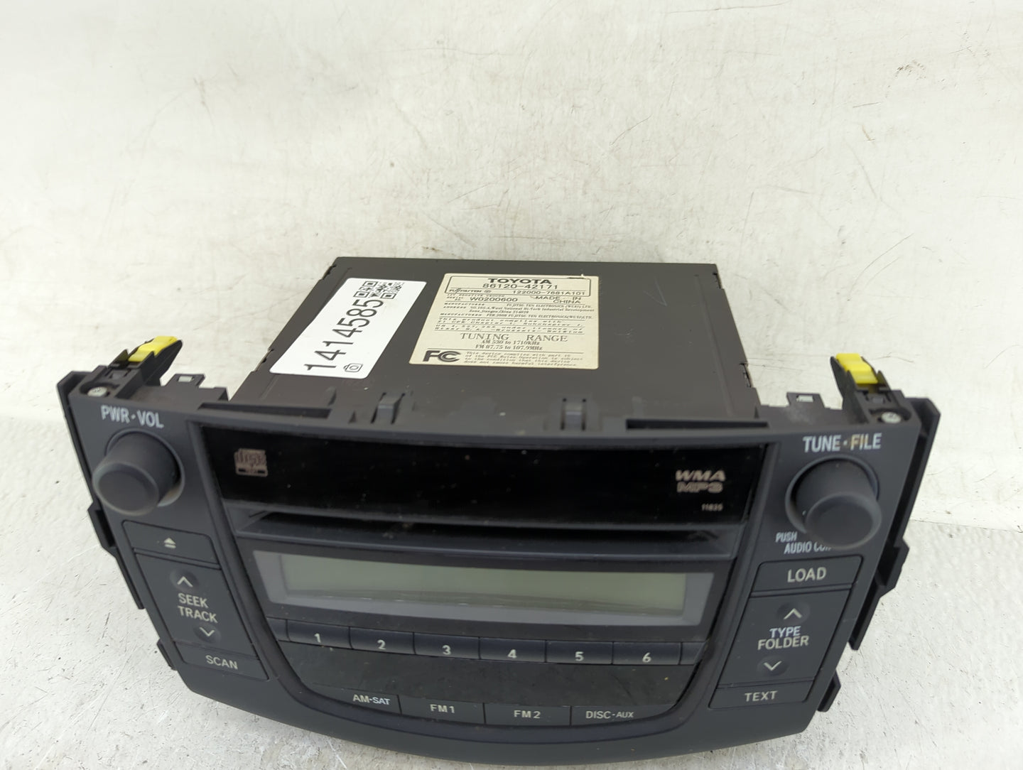 2006-2008 Toyota Rav4 Radio AM FM Cd Player Receiver Replacement P/N:86120-42171 Fits Fits 2006 2007 2008 OEM Used Auto Part