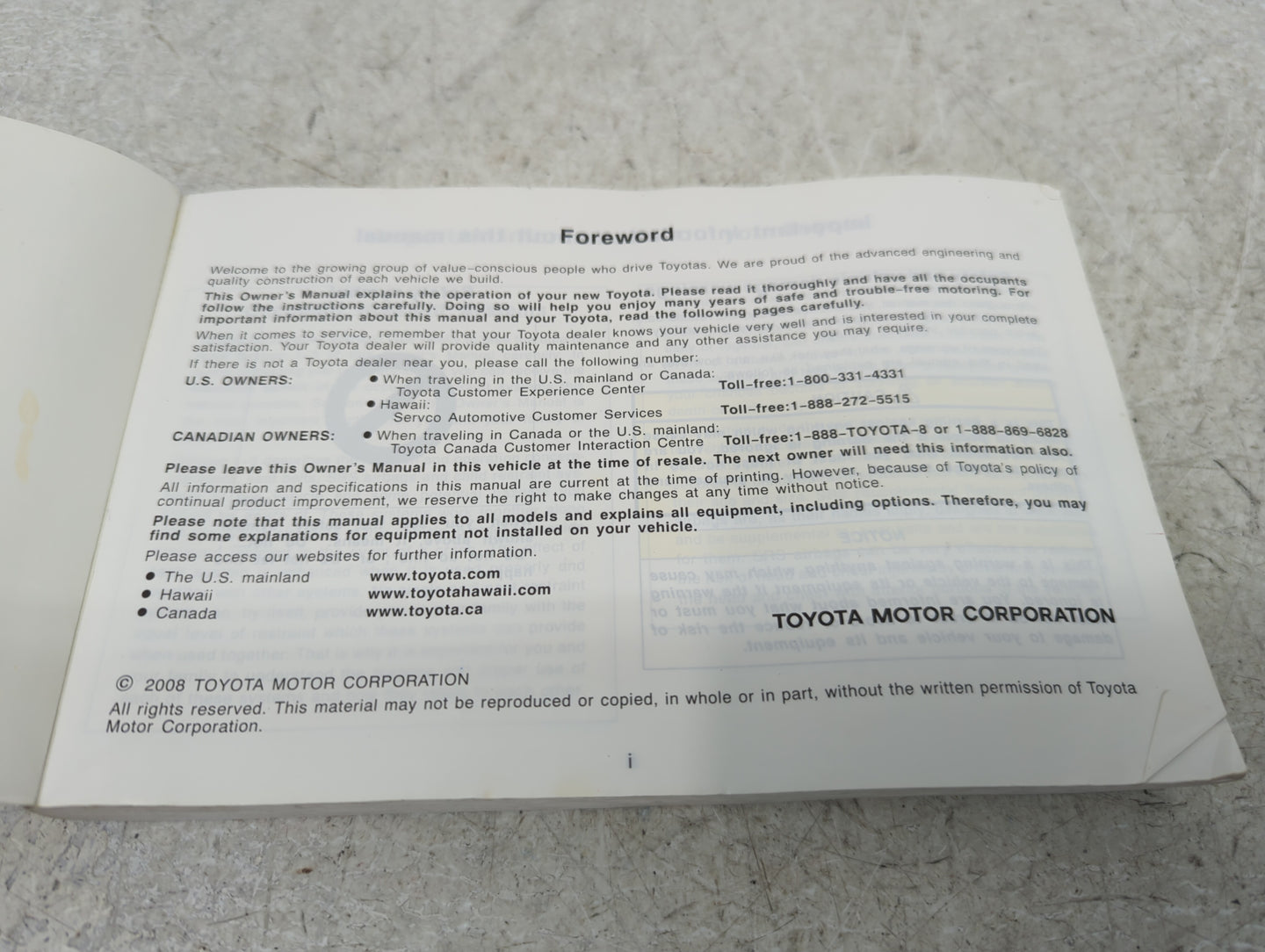 2008 Toyota Sienna Owners Manual Book Guide P/N:01999-45455 OEM Used Auto Parts - Oemusedautoparts1.com