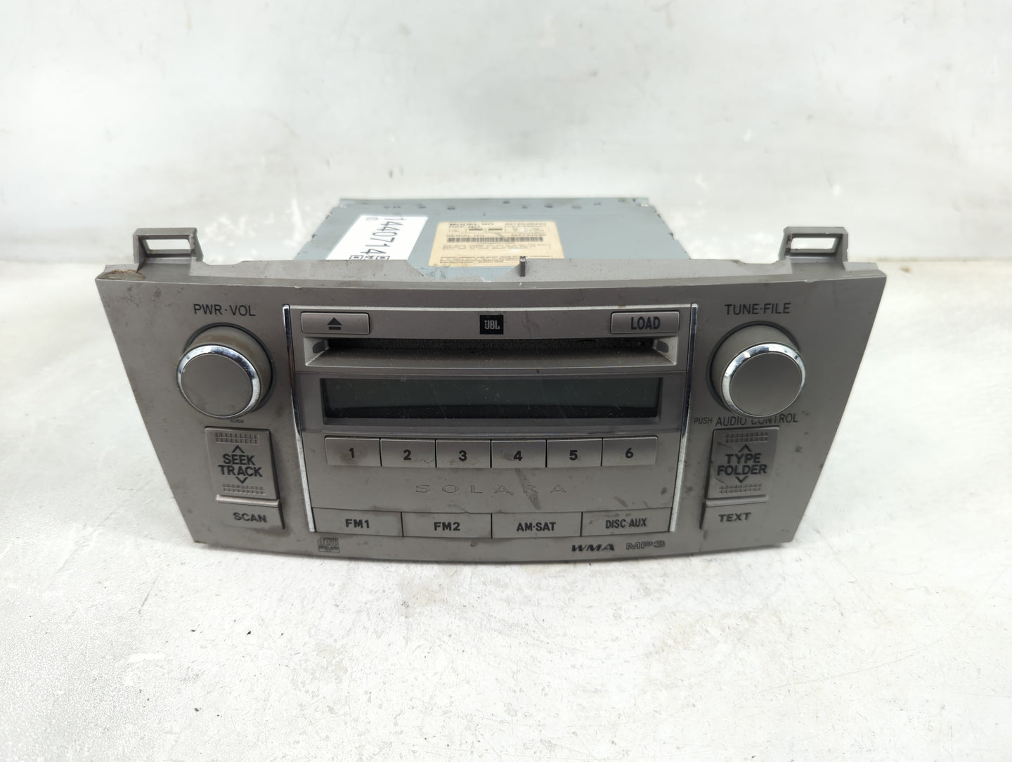 2007-2008 Toyota Solara Radio AM FM Cd Player Receiver Replacement P/N:86120-06420 Fits Fits 2007 2008 OEM Used Auto Parts -