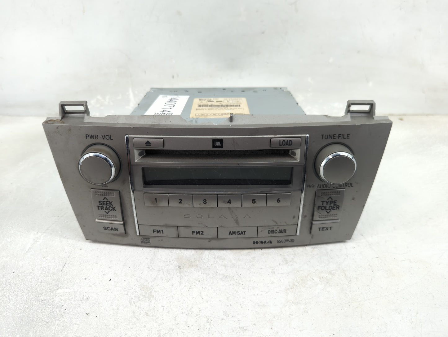 2007-2008 Toyota Solara Radio AM FM Cd Player Receiver Replacement P/N:86120-06420 Fits Fits 2007 2008 OEM Used Auto Parts -