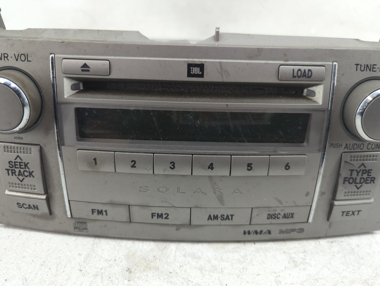 2007-2008 Toyota Solara Radio AM FM Cd Player Receiver Replacement P/N:86120-06420 Fits Fits 2007 2008 OEM Used Auto Parts -