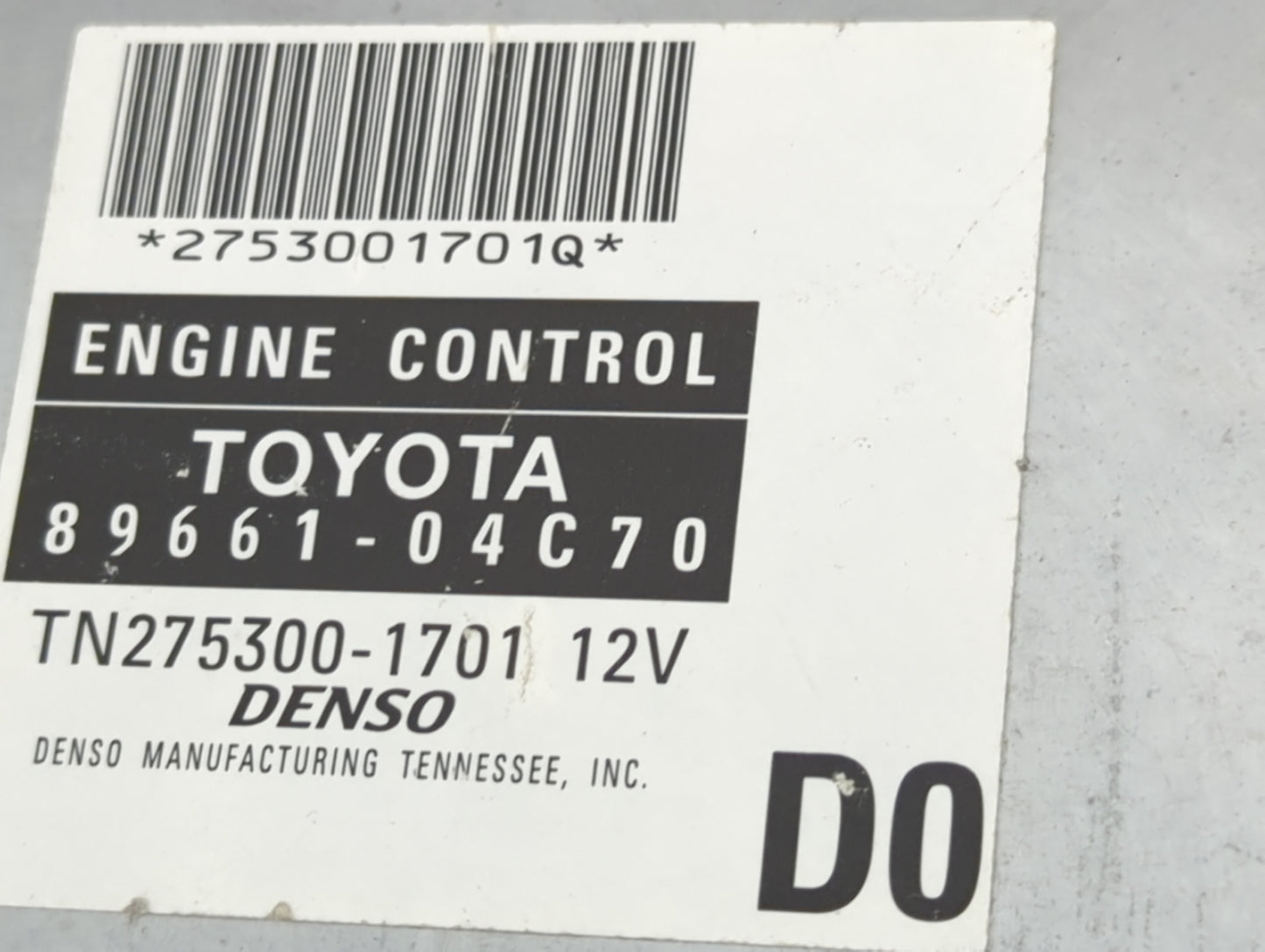 2008-2009 Toyota Tacoma PCM Engine Control Computer ECU ECM PCU OEM P/N:89661-04C70 Fits Fits 2008 2009 OEM Used Auto Parts 