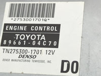2008-2009 Toyota Tacoma PCM Engine Control Computer ECU ECM PCU OEM P/N:89661-04C70 Fits Fits 2008 2009 OEM Used Auto Parts 