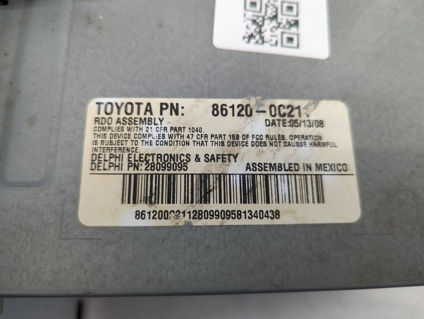 2007-2013 Toyota Tundra Radio AM FM Cd Player Receiver Replacement P/N:86120-0C211 28099095 Fits OEM Used Auto Parts - Oemus