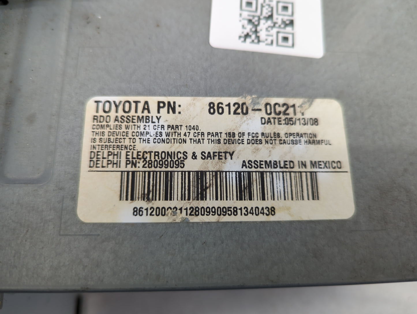 2007-2013 Toyota Tundra Radio AM FM Cd Player Receiver Replacement P/N:86120-0C211 28099095 Fits OEM Used Auto Parts - Oemus