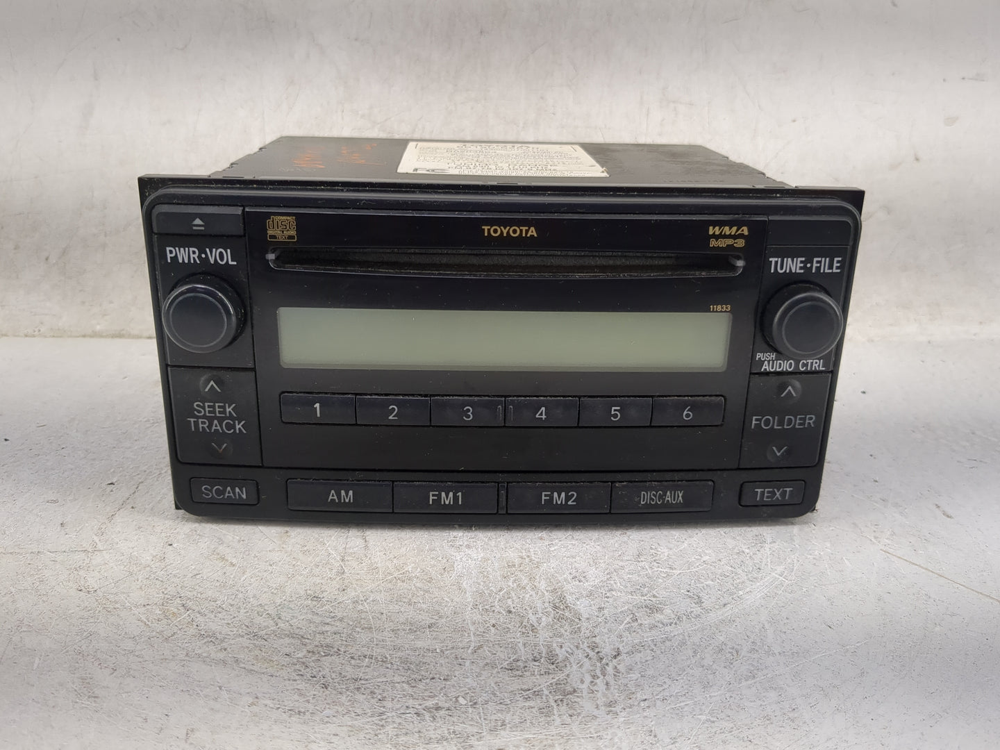 2008 Toyota Yaris Radio AM FM Cd Player Receiver Replacement P/N:86120-52870 123000-07001101 Fits OEM Used Auto Parts - Oemu
