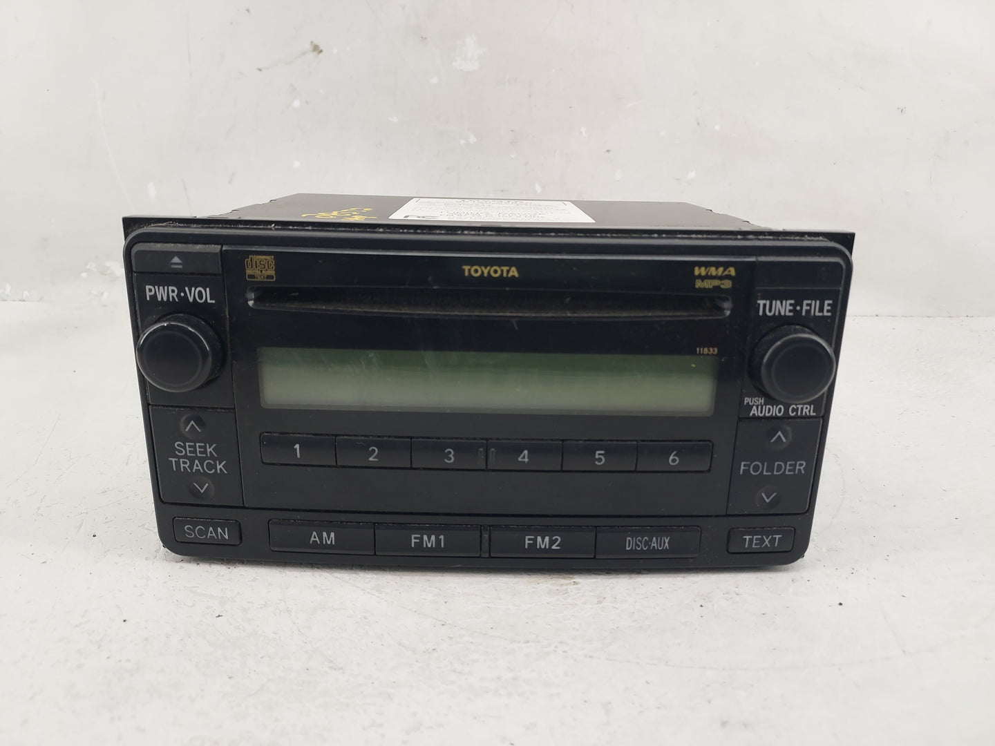 2008 Toyota Yaris Radio AM FM Cd Player Receiver Replacement P/N:86120-52870 Fits OEM Used Auto Parts - Oemusedautoparts1.co