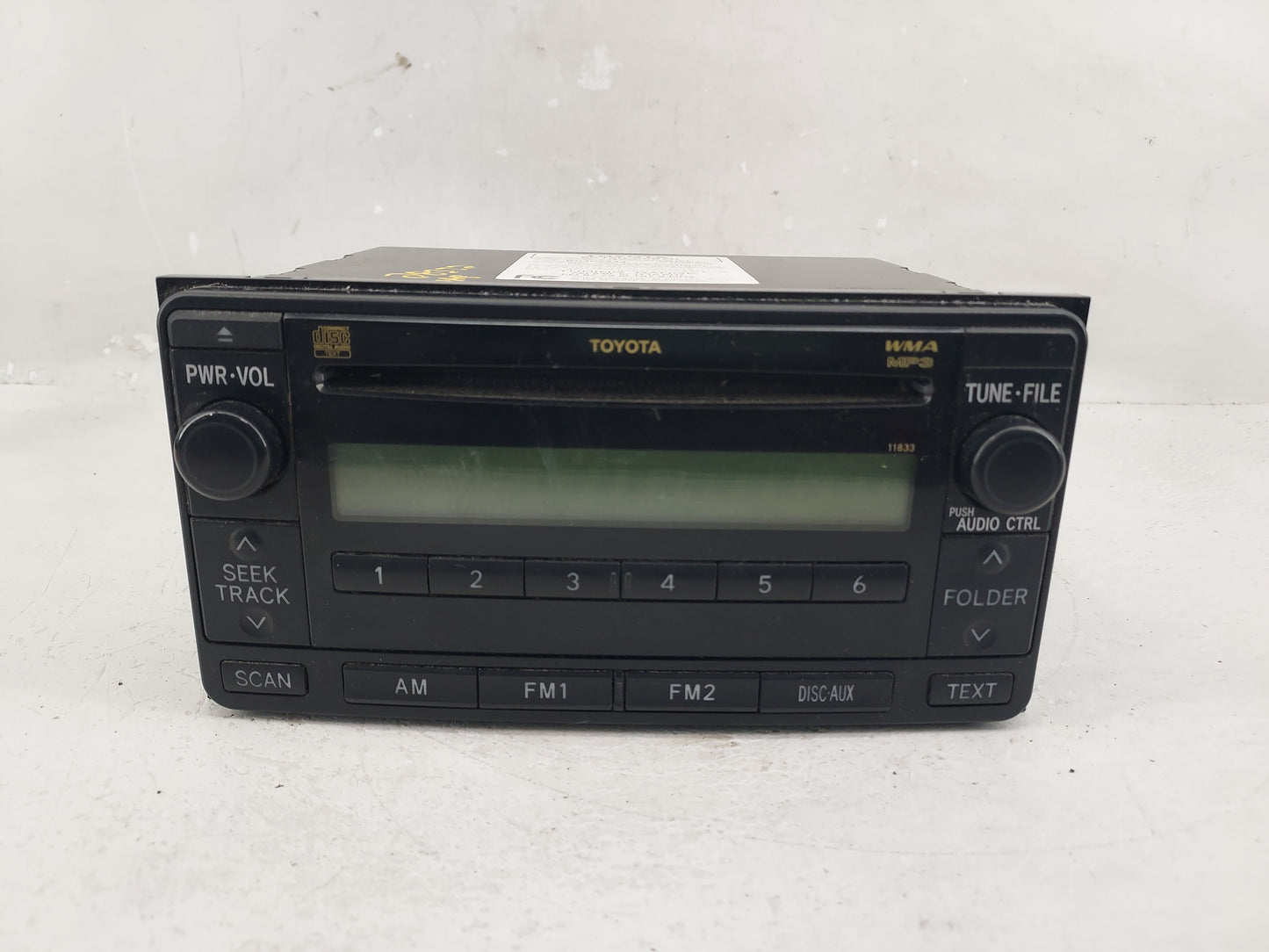 2008 Toyota Yaris Radio AM FM Cd Player Receiver Replacement P/N:86120-52870 Fits OEM Used Auto Parts - Oemusedautoparts1.co