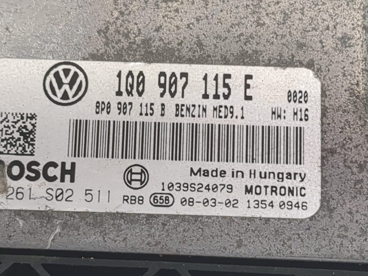 2008 Volkswagen Eos PCM Engine Control Computer ECU ECM PCU OEM P/N:1Q0 907 115 E 8P0 907 115 B, 0 261 S02 511, 1039S24079 O