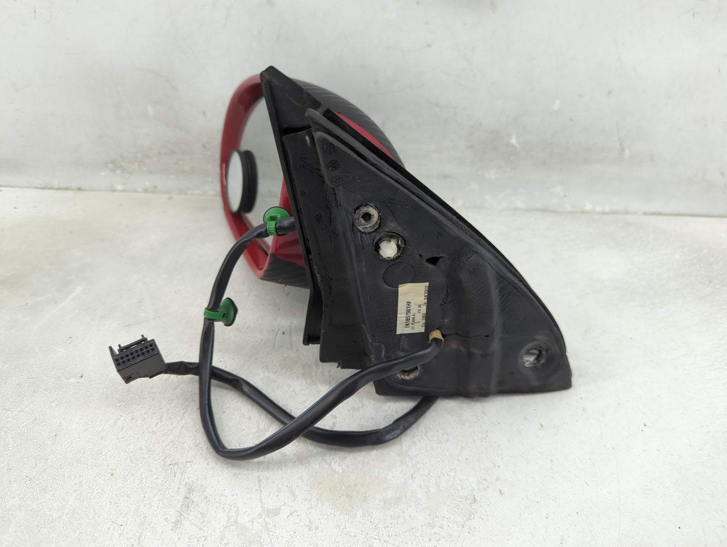 2006-2010 Volkswagen Jetta Driver Left Side View Manual Door Mirror Red - Oemusedautoparts1.com