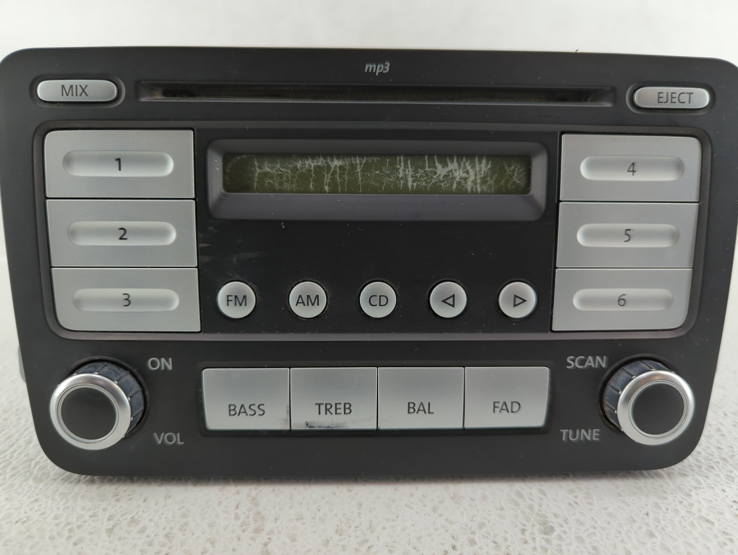 2006-2009 Volkswagen Jetta Radio AM FM Cd Player Receiver Replacement P/N:1K0 035 161 D 1K0 035 161 C Fits OEM Used Auto Par