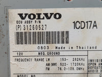 2008 Volvo V40 Radio AM FM Cd Player Receiver Replacement P/N:31260527 Fits Fits 2007 2009 2010 OEM Used Auto Parts - Oemuse