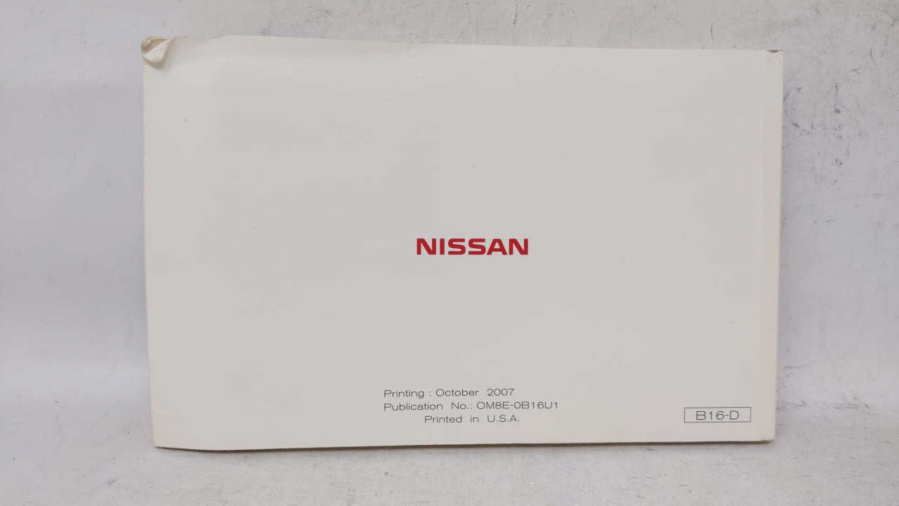 2008 Nissan Sentra Owners Manual Book Guide OEM Used Auto Parts - Oemusedautoparts1.com
