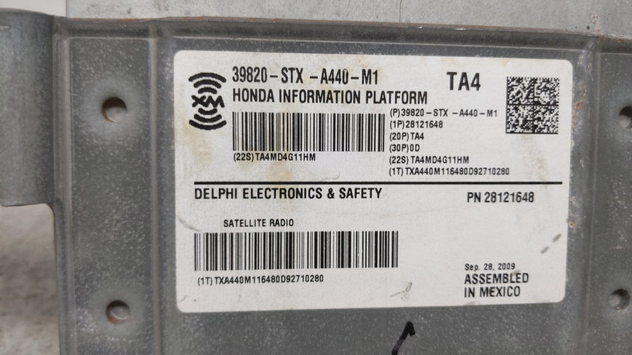 2007-2009 Acura Mdx Am Fm Cd Player Radio Receiver - Oemusedautoparts1.com
