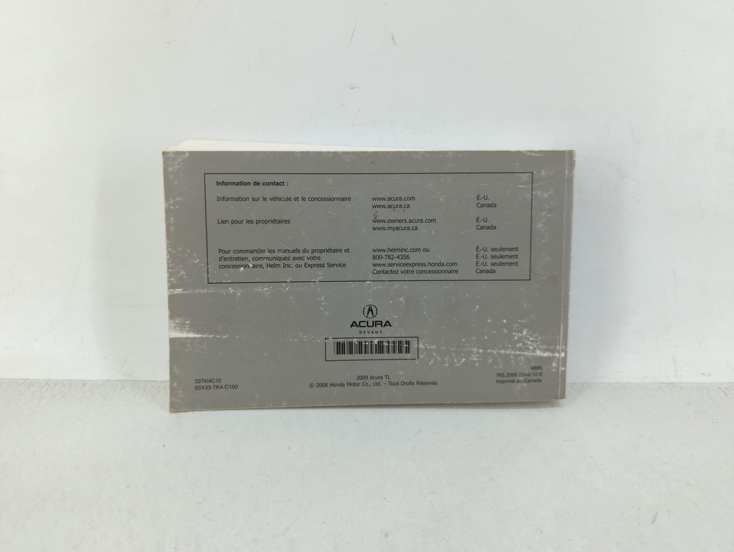 2009 Acura Tl Owners Manual Book Guide OEM Used Auto Parts - Oemusedautoparts1.com