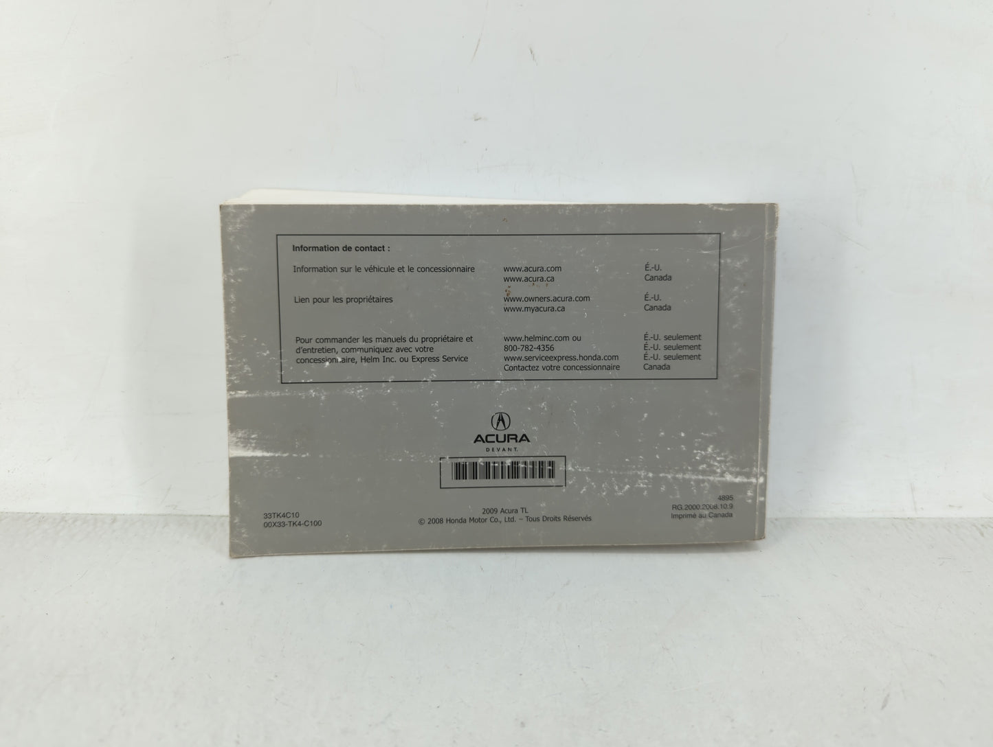 2009 Acura Tl Owners Manual Book Guide OEM Used Auto Parts - Oemusedautoparts1.com