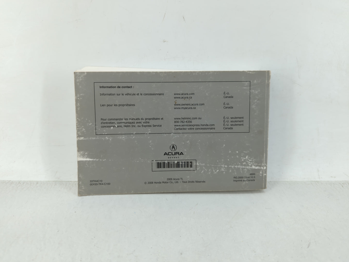 2009 Acura Tl Owners Manual Book Guide OEM Used Auto Parts - Oemusedautoparts1.com