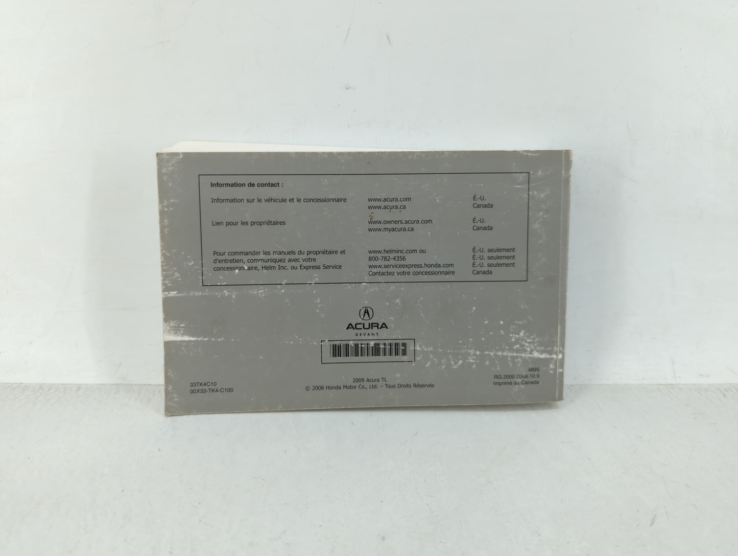 2009 Acura Tl Owners Manual Book Guide OEM Used Auto Parts - Oemusedautoparts1.com