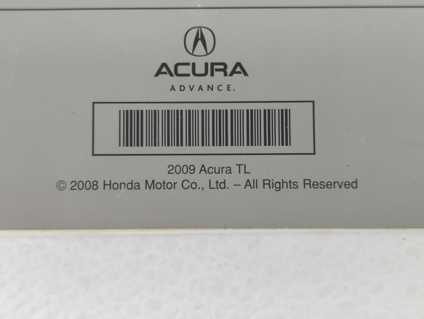 2009 Acura Tl Owners Manual Book Guide P/N:31TK4600 00X31-TK4-6001 OEM Used Auto Parts - Oemusedautoparts1.com