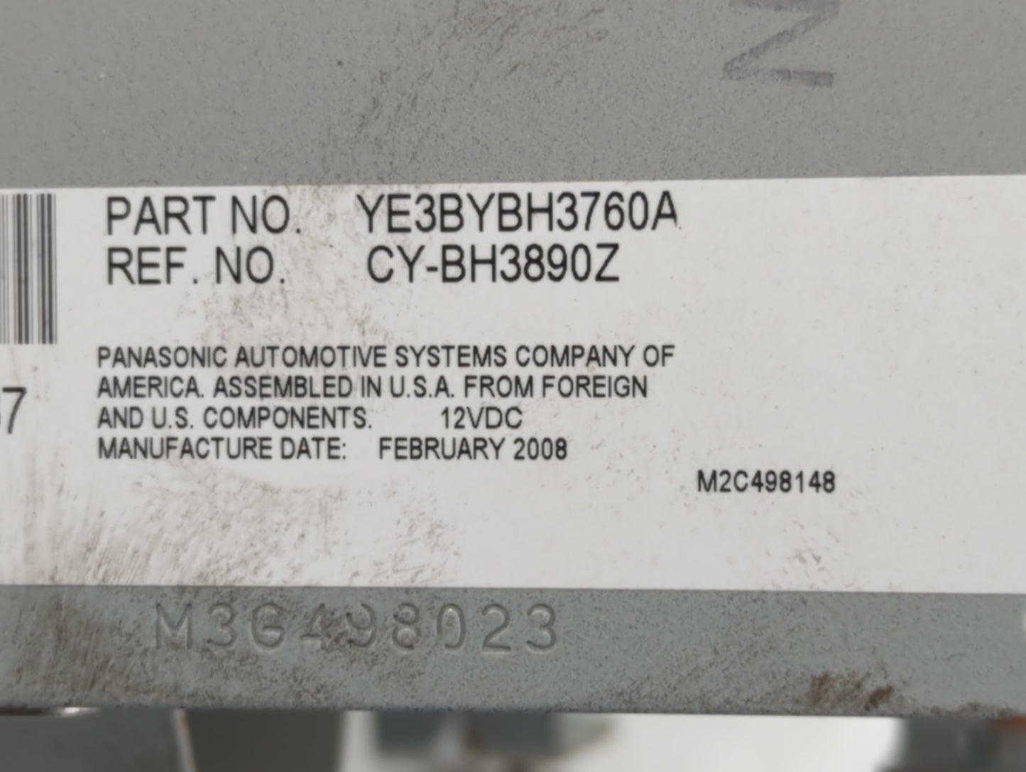 2009-2010 Acura Tsx Radio AM FM Cd Player Receiver Replacement P/N:YE3BYBH3760A Fits Fits 2009 2010 OEM Used Auto Parts - Oe