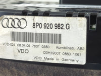 2009-2010 Audi A3 Instrument Cluster Speedometer Gauges P/N:8P0920982G Miles:98K Fits Fits 2009 2010 OEM Used Auto Parts - O