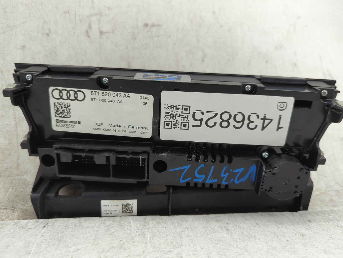 2009-2012 Audi A4 Climate Control Module Temperature AC/Heater Replacement P/N:8T1820043AA A2C53307431 Fits OEM Used Auto Pa