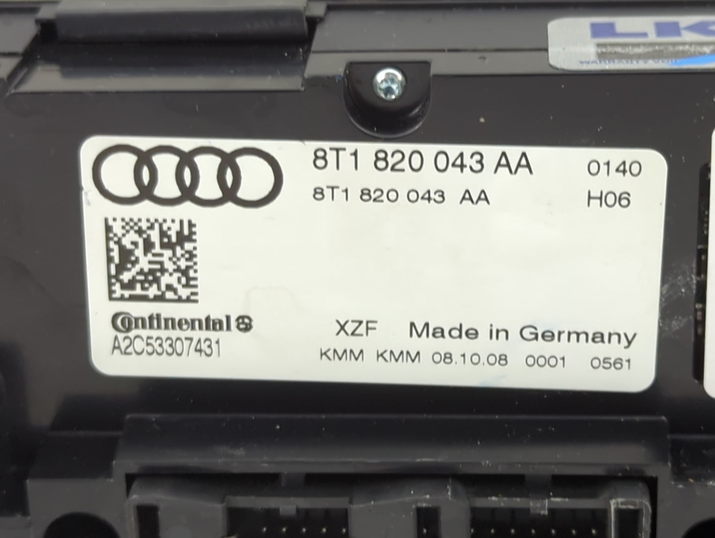 2009-2012 Audi A4 Climate Control Module Temperature AC/Heater Replacement P/N:8T1820043AA A2C53307431 Fits OEM Used Auto Pa