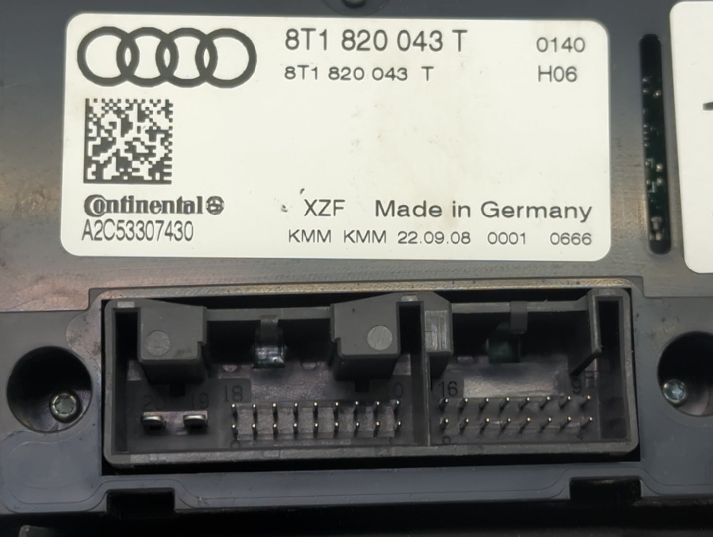 2009-2012 Audi A4 Climate Control Module Temperature AC/Heater Replacement P/N:8T1 820 043 T Fits Fits 2008 2009 2010 2011 2